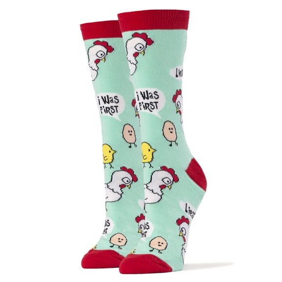 Oooh Yeah Womens Funny Crew Socks, Crazy Colorful Socks, Me First, Size 5-10