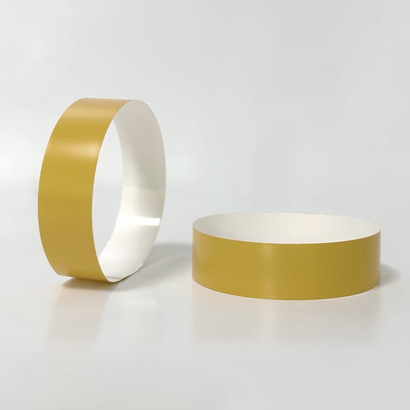 XmhyTop-A 100 Pcs Adhesive Paper Wristbands 25x1.9cm Identification Bracelets for Parties,Events,Clubs,Gold
