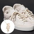 thumbnail image 4 of CRILSTYLEO 1Par Cordones Planos De Encerado Beige Para Zapatillas Y Diario, 4 of 8