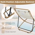 thumbnail image 4 of WAWOKV 2-Piece Outdoor Folding Chair, Rattan-Wrapped Patio Chair with 2-Position Adjustable Backrest, Thick Cushion & Detachable Headrest for Poolside, Beach, Backyard, Deck and Camping, 4 of 8