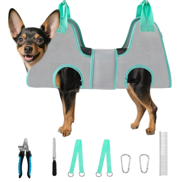 Hamaca de peluquería para perros Henyopet con kit para corte de uñas