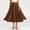 Brown, variant on Elvqul Pleated Midi Skirt for Women Summer A-Line Skirt Elastic Waisted Vacation Casual Plain Womens Swing Skirt Coffee