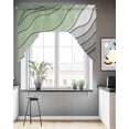 thumbnail image 3 of Modern Abstract, Swag Valance for Windows 56'' x 36'', Ombre Sage Green Geometric Line Light Filtering Kitchen Curtains Valances for Bathroom/Living Room/Bedroom/Café, Rod Pocket Curtain Panel, 3 of 6