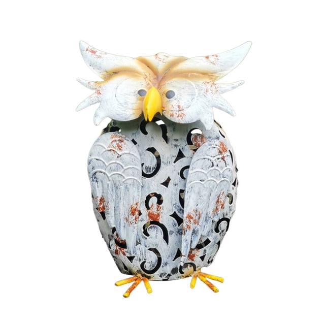 Wrought Iron Animal Painted Peacock Garden Statues With Solar Lights For Courtyard Balcony Decor