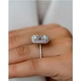 thumbnail image 2 of 2.00 Ct Radiant Cut Moissanite Double Halo Wedding Ring 14K White Gold Plated, 2 of 4