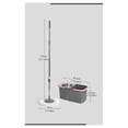 thumbnail image 5 of Spin Mop Bucket System with Wringer, Stainless Steel Telescopic Handle, Dual-Chamber Bucket, 2 Reusable Microfiber Mop Heads, Gray, 5 of 5