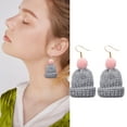 thumbnail image 2 of SUSHANG Wool Ball Knitted Hat Earrings Christmas Simulation Creative Earrings Earrings Cute Wool Wool Knitted Hat Earrings Ear Hook, 2 of 8