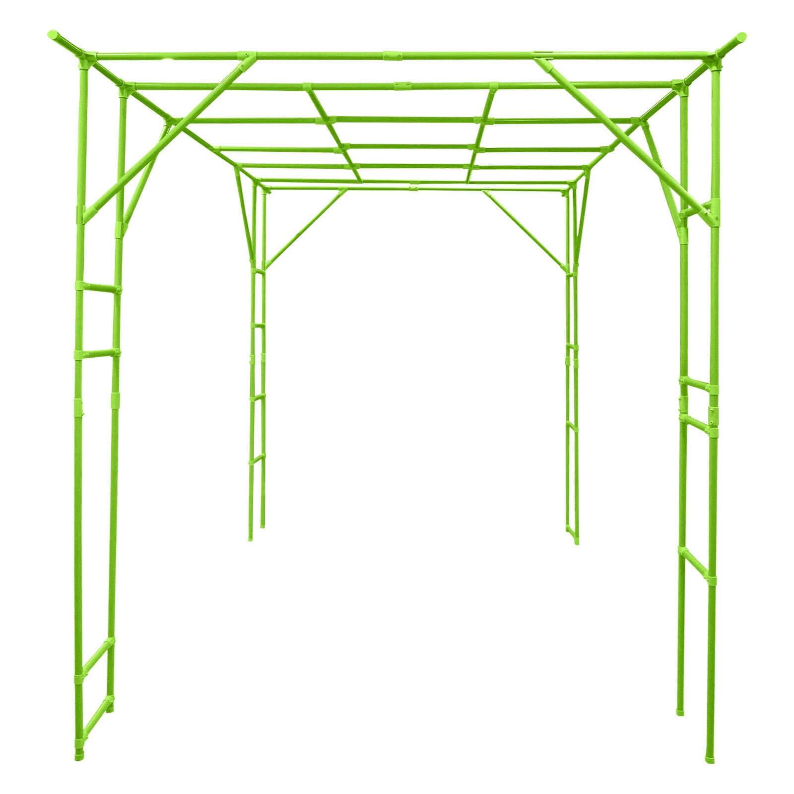 Outdoor Plant Trellis 9.8x6.6ft - Steel Climbing Stand for Tomatoes, Cucumbers, Vines, Green ABS Feet