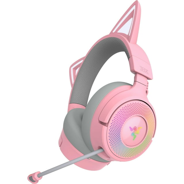 Auriculares para juegos Razer Kraken Kitty V3 Pro inalámbricos RGB Rosa