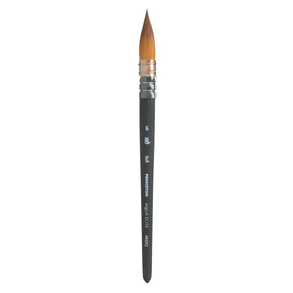 Princeton Art & Brush Co Aqua Elite Synthetic Kolinsky Sable Watercolor Brush, Quill, 6
