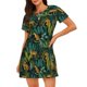 thumbnail image 1 of Fotbe Jungle Leopard Yellow Bata de Dormir para Mujer con Estampado, Camisón de Algodón de Manga Corta, Ropa de Dormir Casual, 1 of 6