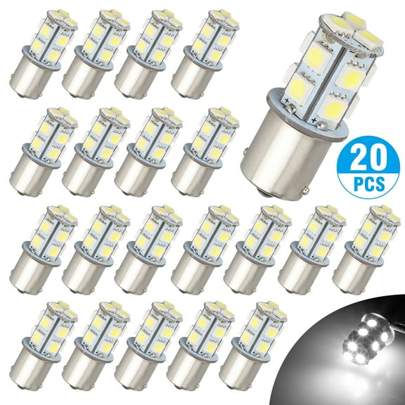 12V 1156 20 Pack Bright 1156 1141 1003 13-SMD White LED Bulbs For Car Interior RV Camper light