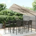 thumbnail image 3 of vidaXL 9 Piece Patio Bar Set Black Poly Rattan, 3 of 30