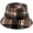 Brown, variant on Fashion Plaid Men Bucket Hat Vintage Hundred Take Lambs Wool Fisherman Cap Autumn Winter Warm Basin Cap for Women