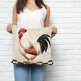 thumbnail image 3 of Throw Pillow Covers 16x16 Inch, Vintage Rooster Decorative Pillow Cases for Couch Sofa Bed, Watercolor Pastoral Animals White Cotton Linen Square Home Decor Pillowcases with Hidden Zipper, 3 of 7