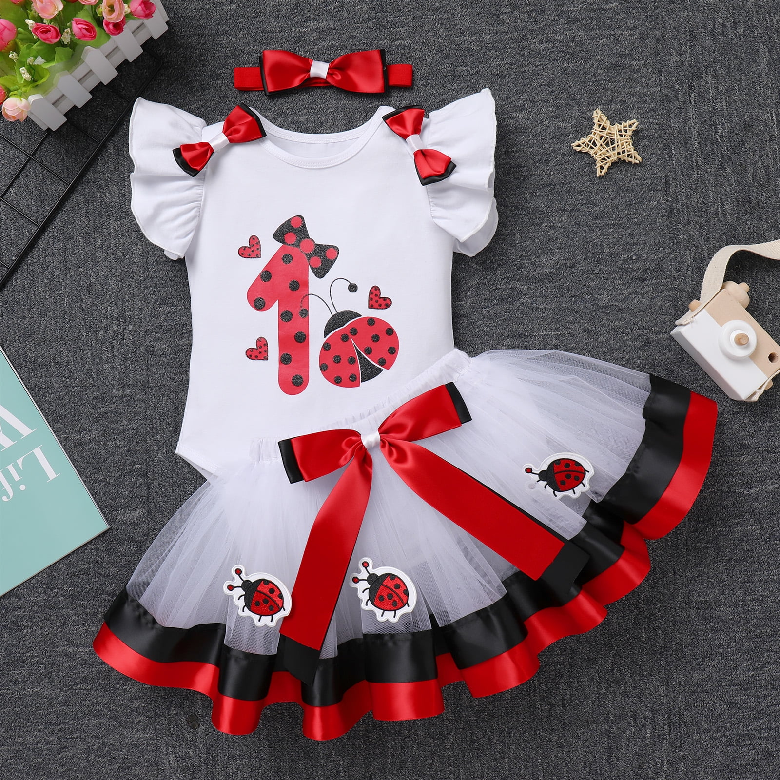 Ladybug 1st 2025 birthday outfit