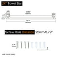 thumbnail image 5 of WOWOW Bathroom Towel Bar,Matte Black  24 inch Bathroom Towel Holder 304 Stainless Steel, 5 of 6