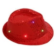 thumbnail image 1 of Aocisk Casquette de Baseball Unisexe à Paillettes Illuminée avec Lumière Dynamique Danse pour Fêtes Événements Rouge Taille Unique, 1 of 1