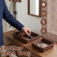 thumbnail image 3 of Ihvewuo 2pack Leather Valet Tray Organizer for Men Catch All Tray for Nightstand Dresser Entryway Table Key Wallet Watch Coin Change Phone Dresser Jewelry Bedside Desktop Dark Brown, 3 of 12