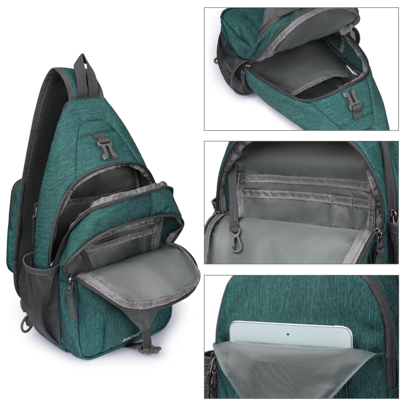 G4Free Sling Bag RFID Blocking Sling Backpack Crossbody Chest Bag Daypack for Hiking Travel