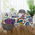 thumbnail image 3 of Yayeee Tablecloths 60" x 120" Rectangle Wrinkle Resistant Party Table Cover, White Doodle Pattern, 3 of 8