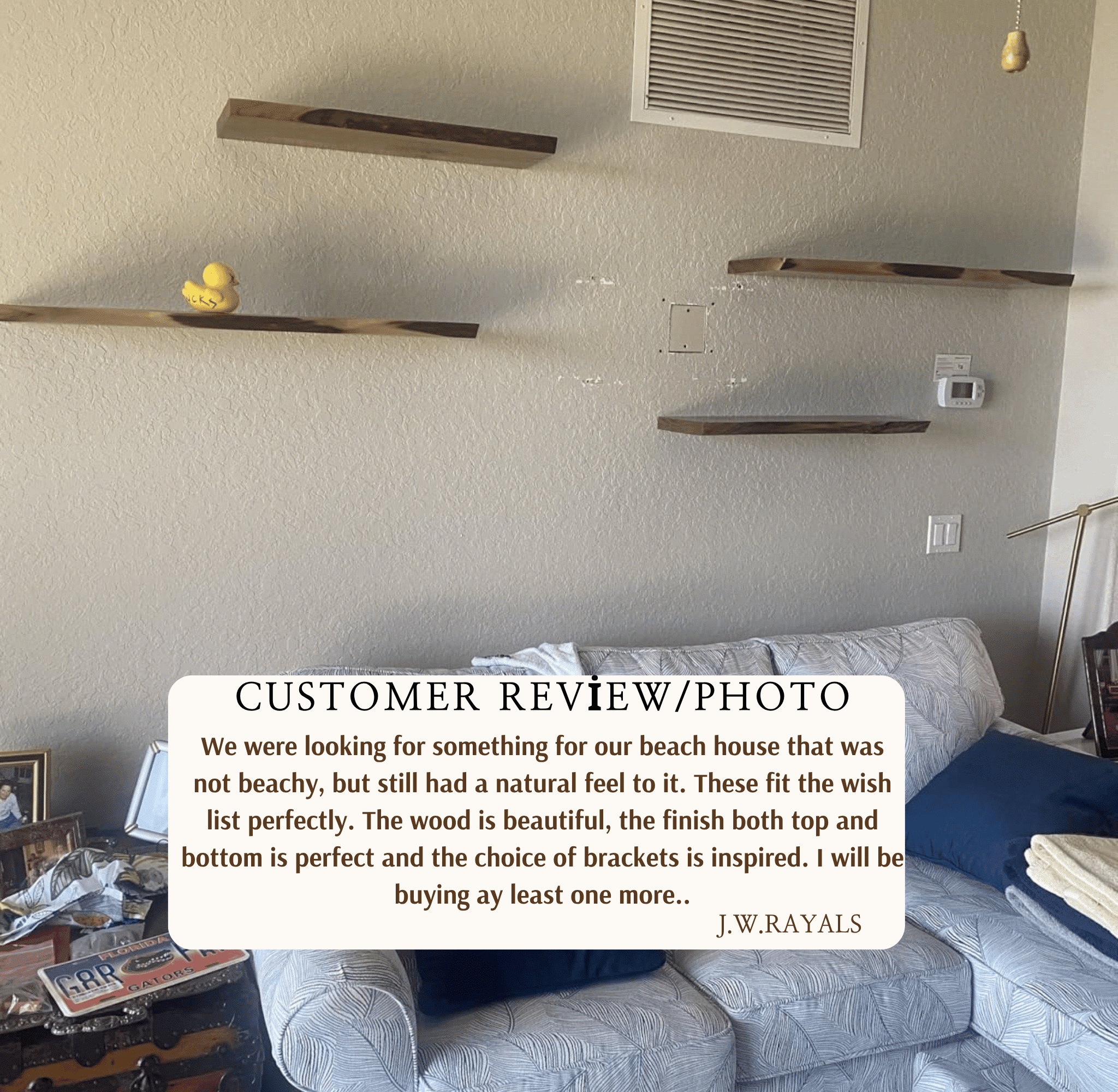 Rustic Live Edge Walnut Floating Shelves for Wall - Natural Wood Floating Shelf - Solid Wood Wall Shelves