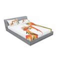 thumbnail image 3 of Floral Bedding Set with Sheet & Covers, Exotic Tropical Flowers on Branch Colorful Nature Jungle Garden Theme Image Print, Printed Bedroom Decor 2 Shams, 4 Sizes, Green Orange, by Ambesonne, 3 of 3