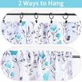 thumbnail image 5 of Teal Flower Kithchen Curtains, Teal Gray Floral Rod Pocket Window Treatment Tier Pair for Kitchen Bathroom RV Basement Laundry, Set 2, 26 Inch Wide 36 Inch Long, 5 of 6