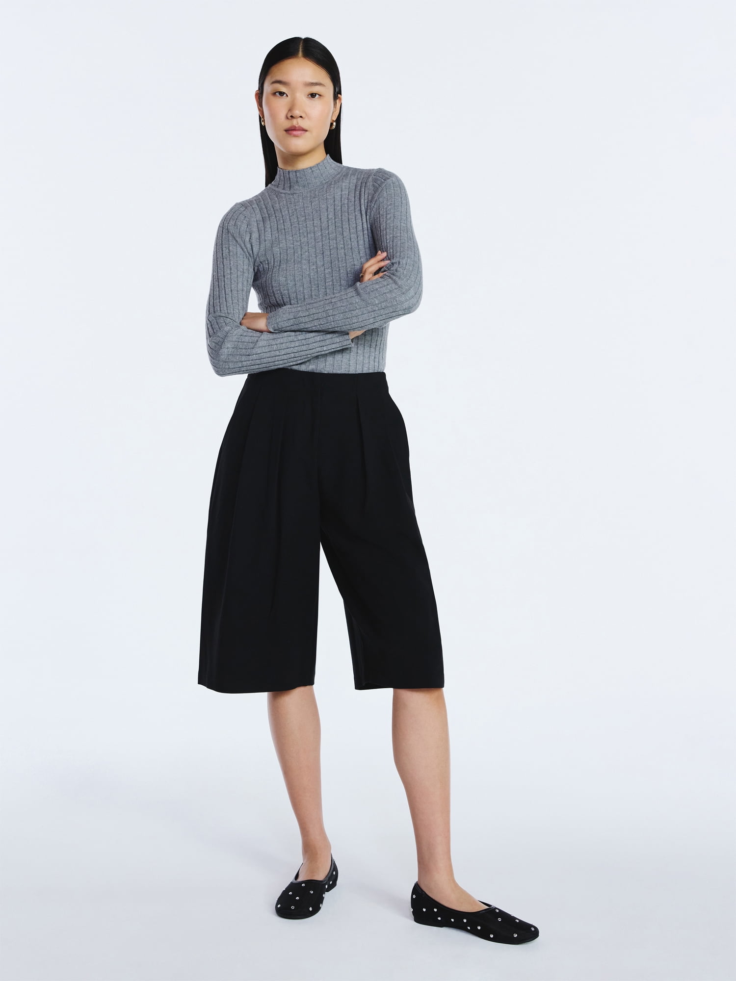 Scoop Women's and Women's Plus Pleated Culotte Pants, 22.5'' Inseam, Sizes 0-26W