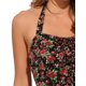 thumbnail image 5 of Vestido Floral de Cuello Halter INSPIRE CHIC para Mujer, Vestido de Verano Sin Mangas, Vestido Midi con Cierre de Encaje, Negro con Rosa, 5 of 6