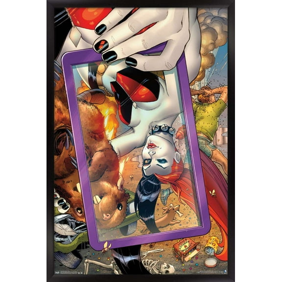 DC Comics - Harley Quinn - Selfie Wall Poster, 14.725" x 22.375", Framed