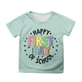 thumbnail image 3 of T Shirts for Girls 3T-4T Light Green Back to School Shirt Casual Crewneck Short Sleeved Tee Tops Kids Summer Clothes (Toddlers, 3-4 Years), 3 of 5