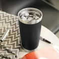 thumbnail image 6 of 20oz Stainless Steel Tumbler Bulk with Lid, Double Wall Vacuum Insulated Travel Mug, Powder Coated Coffee Cup, Powder Black, 1 Pack, 6 of 6