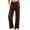 Brown plus size wide leg pants a1, variant on Cagogo Women Plus Size Wide Leg Elastic Waist Lounge Pant with Pockets Casual Solid Loose Long Trousers Travel Work Loungewear Fall Outfits Winter Clothes, Black 3XL