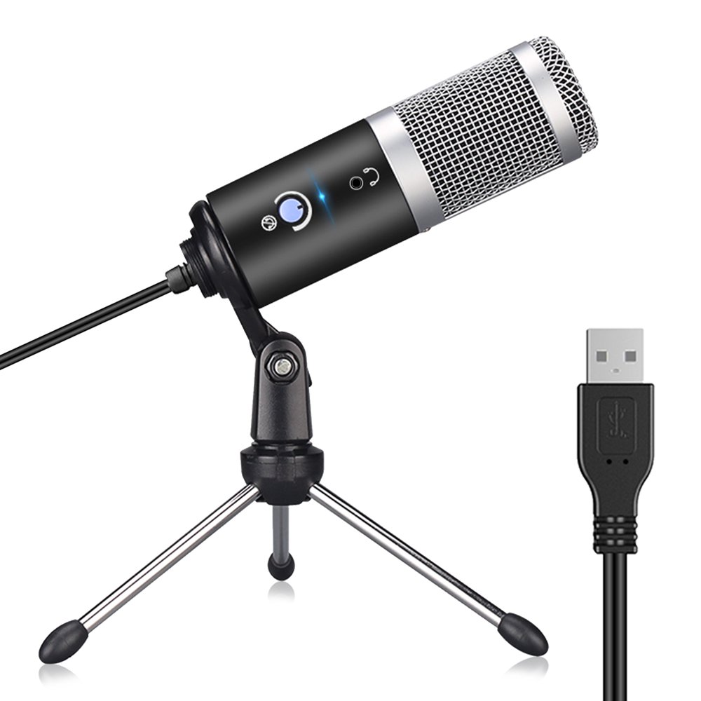 Recording Condenser Microphone, 3.5mm / USB Condenser Computer