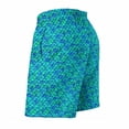 thumbnail image 5 of Colorful Mermaid Board Shorts Aqua Blue Scales Beach Short Pants Trenky Men Pattern Design Swimming Trunks Big Size 3XL, 5 of 5