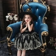 thumbnail image 4 of Little Girls Dress, Embroidery Lace Round Neck Back Zipper Up Multi-Layer Outfit, TuTu Princess Formal Dress with One Hat, 4 of 6
