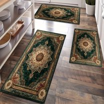 Kitchen Rugs Sets of 3 Non Slip Washable Kitchen Mats for Floor, Waterproof Kitchen Runner Rug, Floor Mat Carpet for Entryway, Laundry, Sink, Hallway, Bathroom