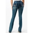 thumbnail image 3 of Grace in LA Women's Western Horseshoe Star Embroidered Stretch Bootcut Jeans (27, Blue), 3 of 3