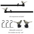 thumbnail image 2 of MERIVILLE 1" Single Curtain Rod Set, Adjustable 84–120 Inches, Bird Finials, Pewter, 2 of 5