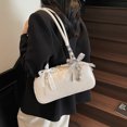 thumbnail image 2 of Bolso de mano tipo baguette para mujer, versátil, sencillo y elegante, con textura de alta calidad y estilo nicho francés, con lazo de seda y bufanda, para debajo del brazo., 2 of 5