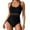 Black, variant on ANINEO Women Swimwear Swimsuit Mesh Stitching Swimsuit Bikini Leisure Hawaii Summer Tropical Brazilian Beachwear