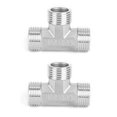 thumbnail image 3 of Tee Connector, Pipe Fittings Threaded Connector, G1/2in Male Thread Stainless Steel For Hardware Plumbing, 3 of 8