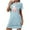 Blue, variant on Tnhcen Plus Size Women's Halloween Print Sleepwear Dress | Double-Sided Brushed Pajama Set | Soft Big & Tall Sleepwear for Cozy Nights