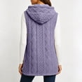 thumbnail image 5 of Jsaierl Women's Cable Knit Hooded Long Vest Button Down Sleeveless Cardigan Cozy Fall Winter Layering Outwear, 5 of 10