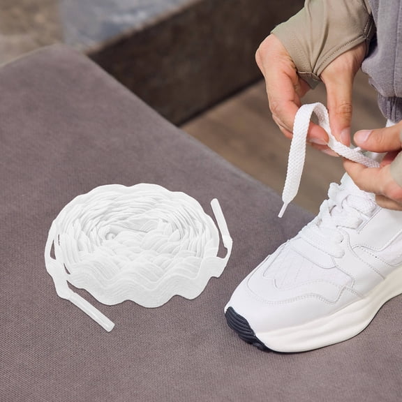 LOLIPPYY 1 Pair Tieless Shoelaces For Kids White Durable Cloth Everyday Use