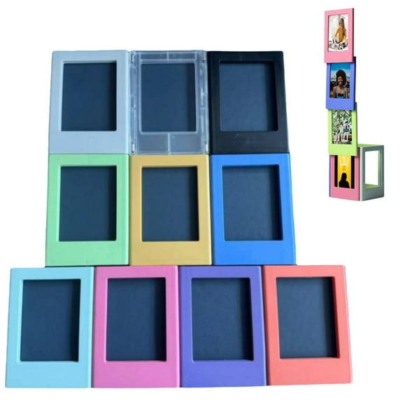 Manss Magnetic Photo Frames, 2x3 inch Refrigerator Magnets Picture Frame, 10 Packs, Random Colors