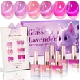 thumbnail image 1 of Set de esmaltes de uñas en gel Double Rhythm Cat Eye, 15 ml x 6 unidades, color morado, 1 of 9