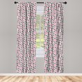 thumbnail image 2 of Ambesonne Valentine Curtains, Romantic Abstract Hearts, Pair of 28"x95", Hot Pink and Dark Taupe, 2 of 4