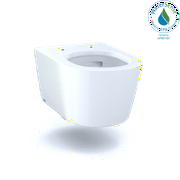 TOTO RP Wall-Hung Contemporary D-Shape Dual Flush 1.28 and 0.9 GPF Toilet with CEFIONTECT, Cotton White - CT447CFG#01